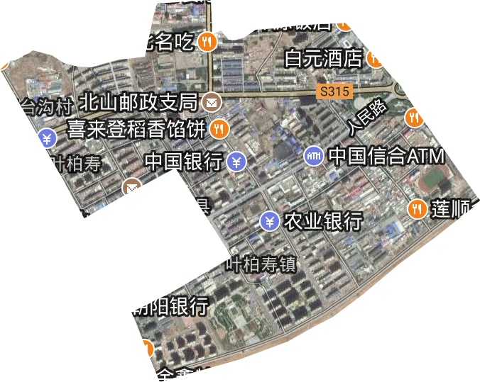 葉柏壽街道衛星圖