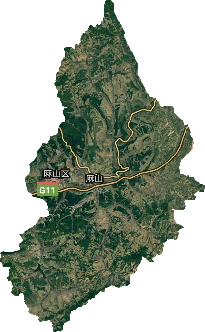 麻山區（鎮）直轄地域衛星圖