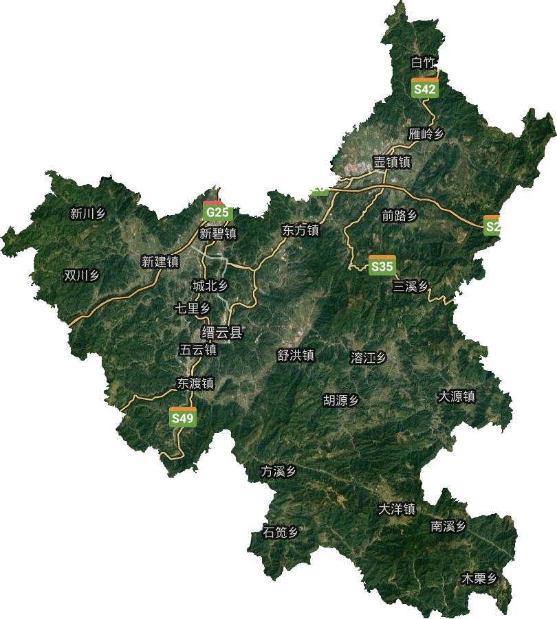 縉云縣衛星圖