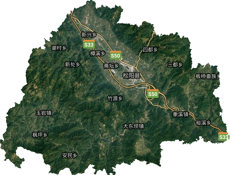 松陽縣衛(wèi)星圖