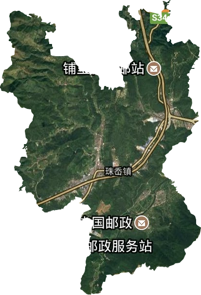 珠岙鎮衛星圖