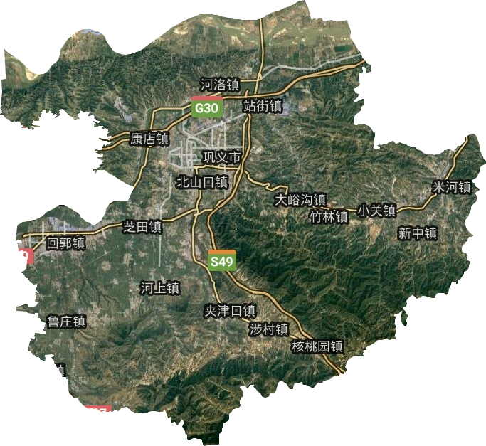 鞏義市衛(wèi)星圖
