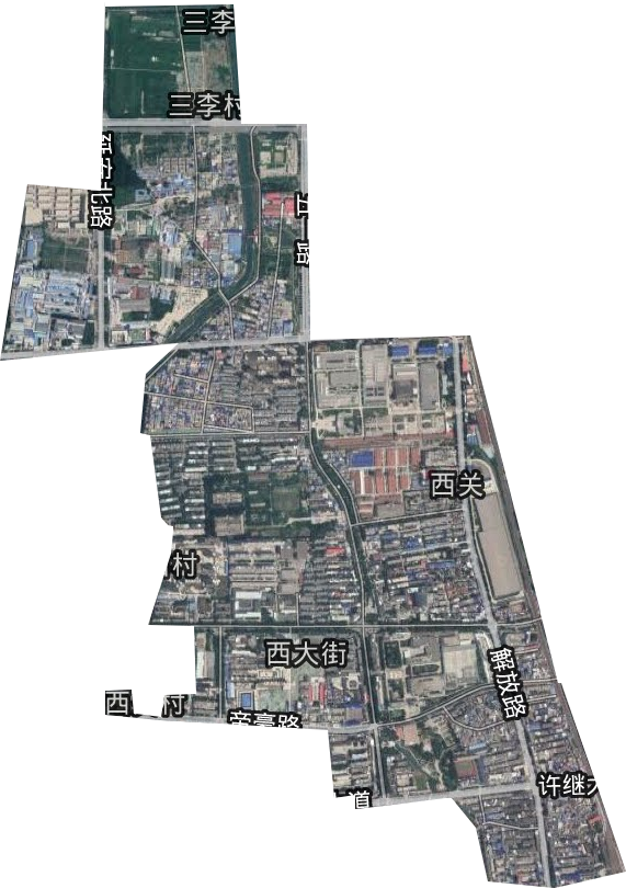 西關(guān)街道衛(wèi)星圖