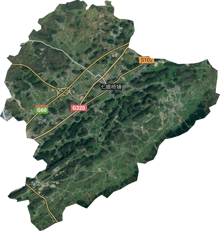 七眼橋鎮衛星圖