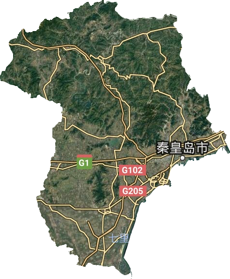 秦皇島市衛星圖