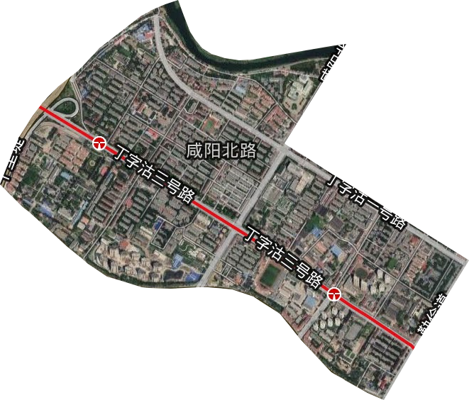 咸陽北路街道衛星圖