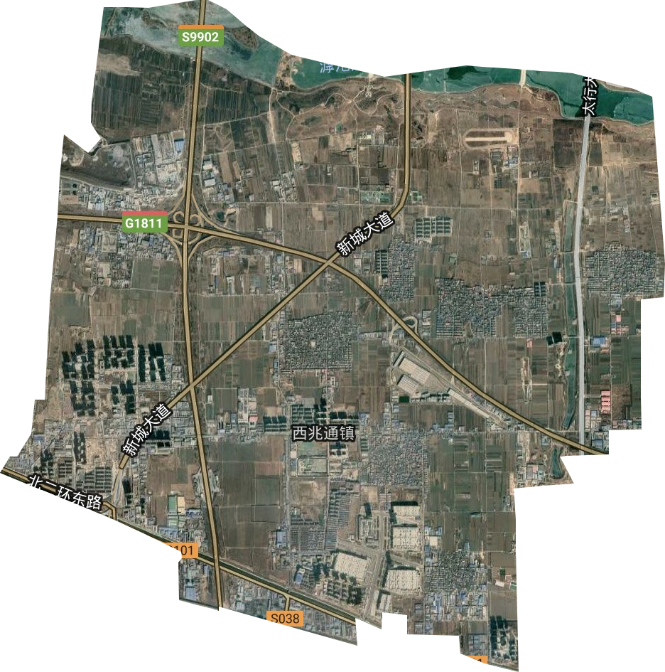 西兆通鎮(zhèn)衛(wèi)星圖