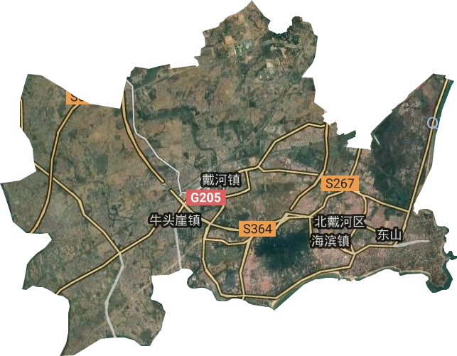 北戴河區衛星圖