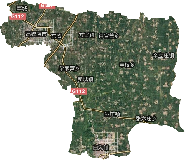 高碑店市衛星圖
