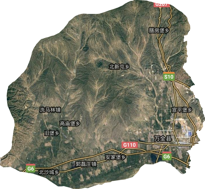 萬全區衛星圖