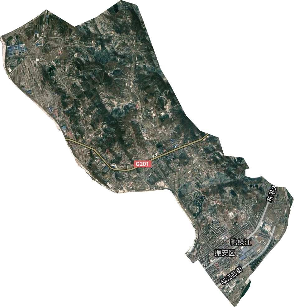 鴨綠江街道衛星圖