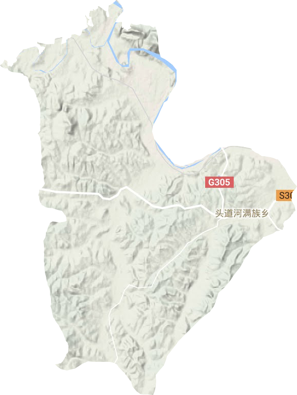 頭道河滿族鄉地形圖