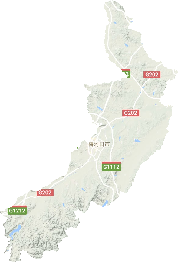 梅河口市地形圖