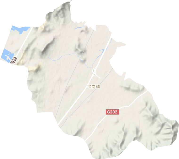 沙崗鎮地形圖
