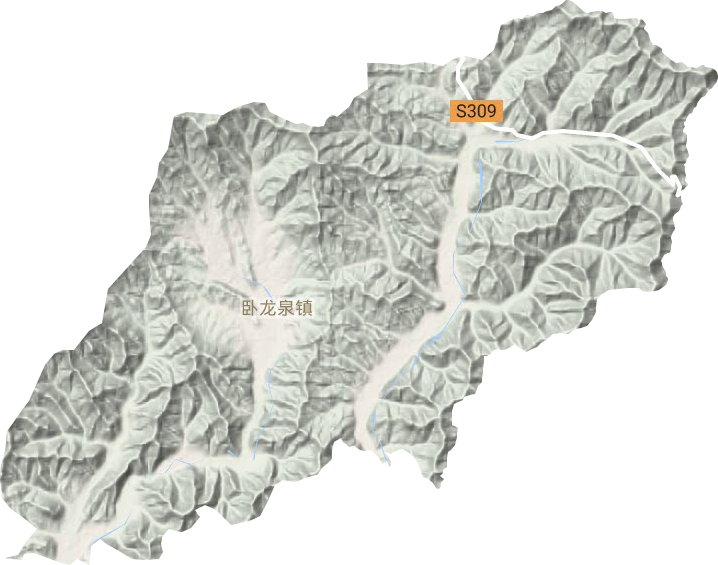 臥龍泉鎮(zhèn)地形圖