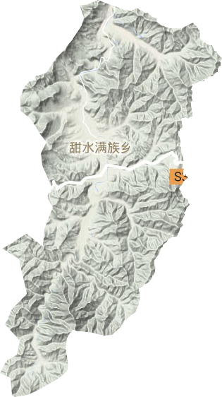 甜水滿族鄉地形圖
