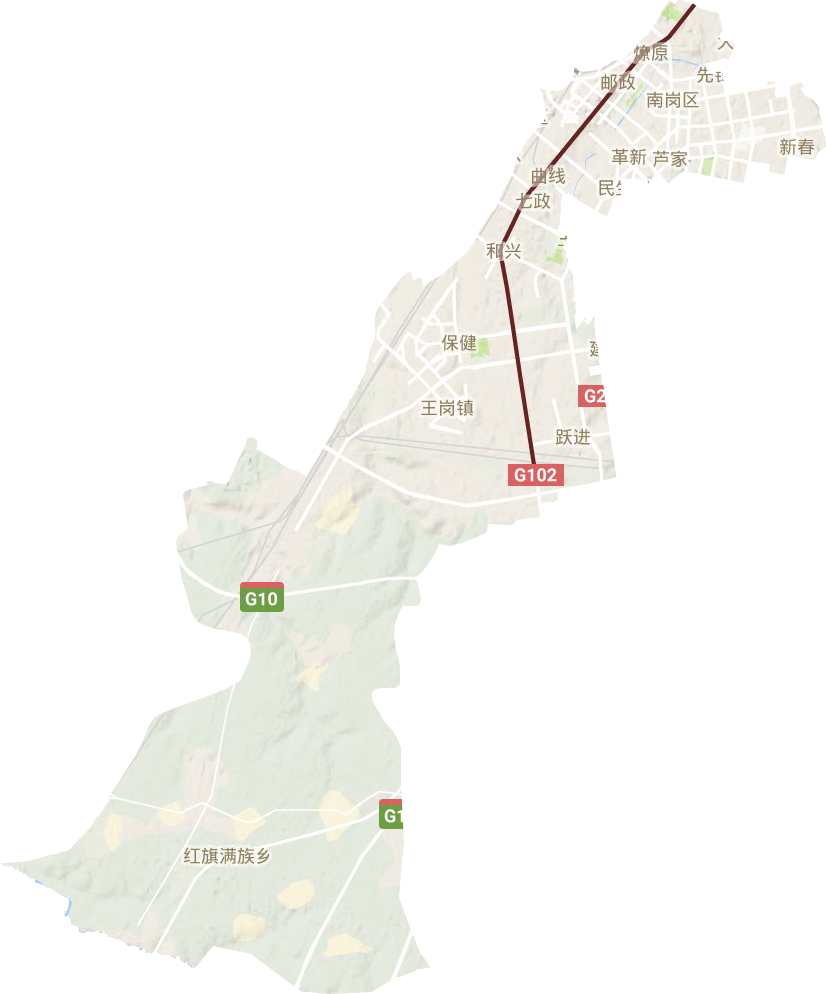 南崗區地形圖