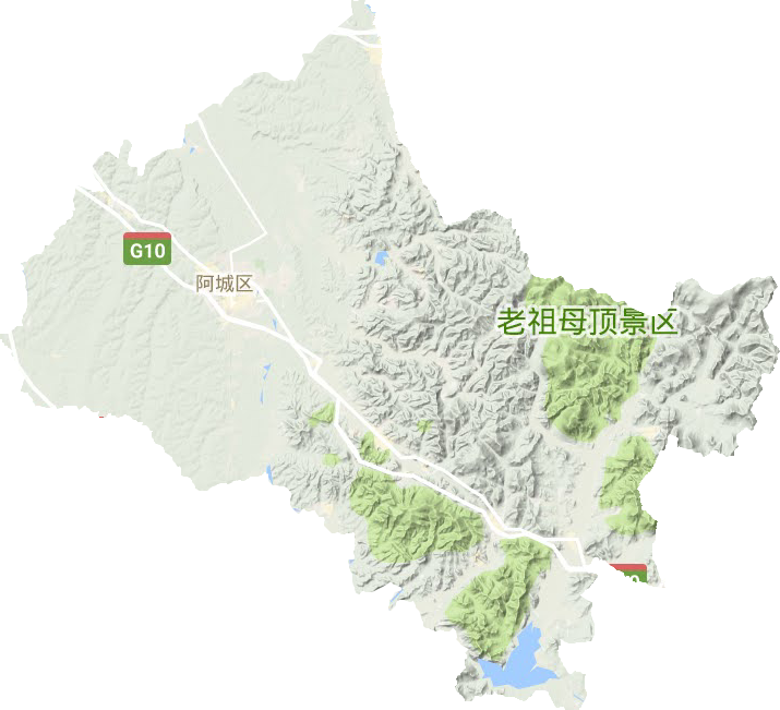 阿城區(qū)地形圖