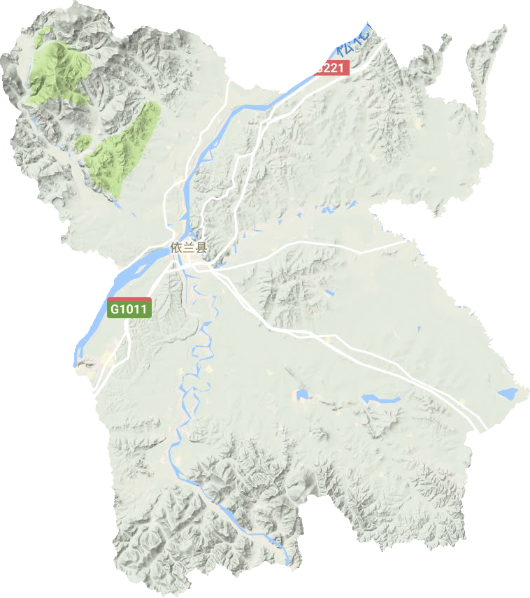 依蘭縣地形圖