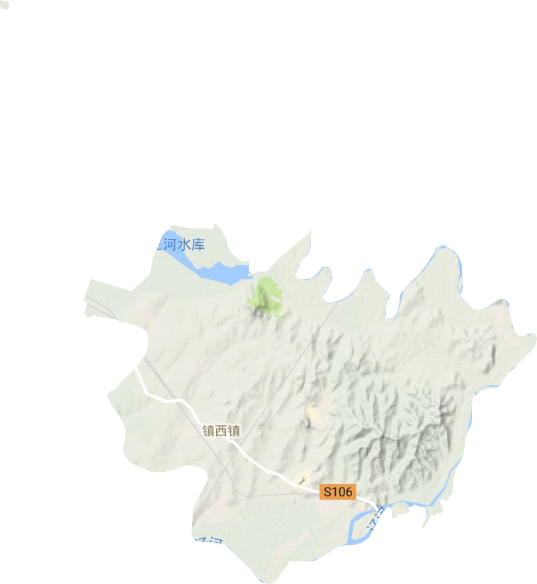 鎮西堡鎮地形圖