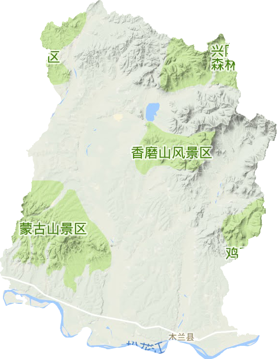木蘭縣地形圖