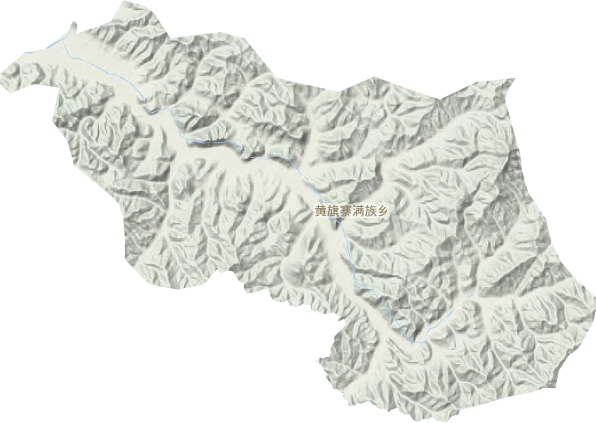 黃旗寨滿族鎮地形圖