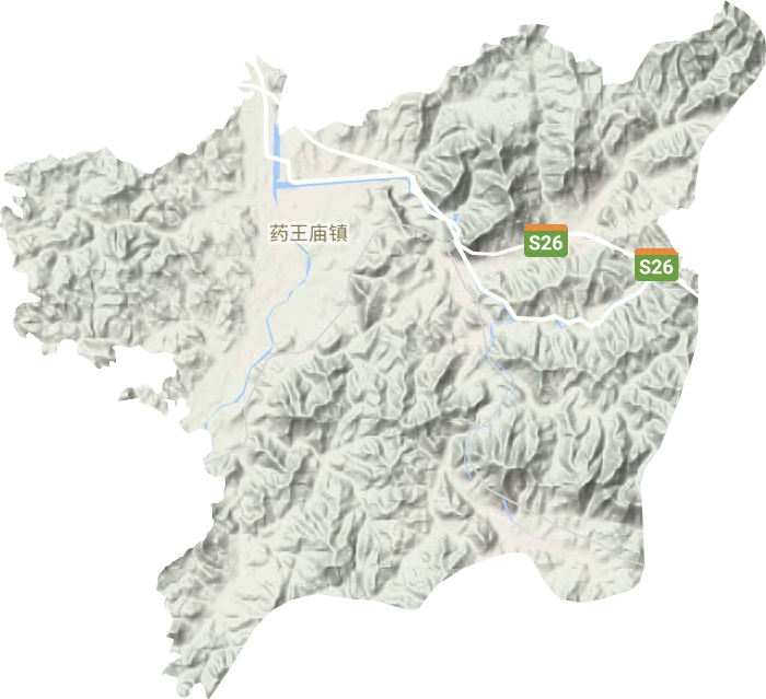 藥王廟鎮地形圖