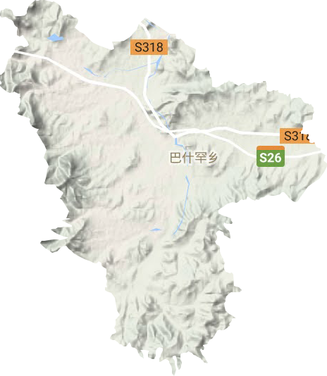 巴什罕鄉(xiāng)地形圖