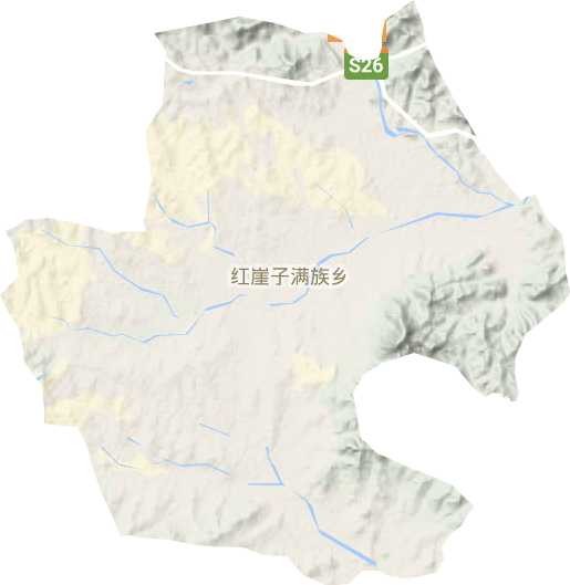 紅崖子鎮(zhèn)地形圖