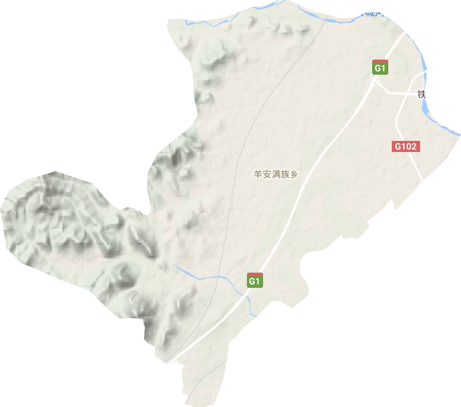 羊安滿族鄉(xiāng)地形圖