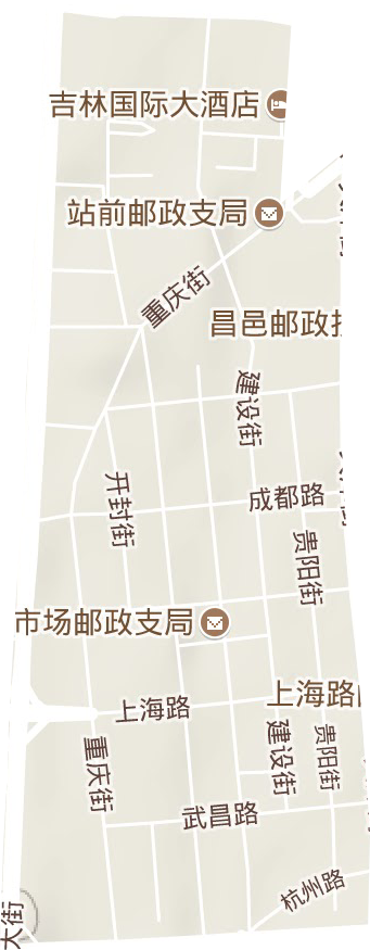 吉林東市商貿(mào)示范區(qū)（特殊街道）地形圖
