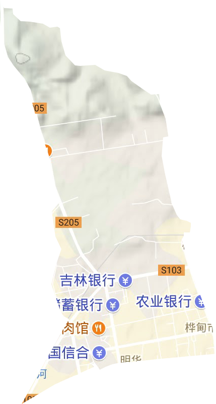 明樺街道地形圖