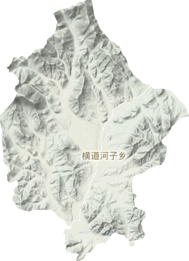 橫道河子鄉地形圖
