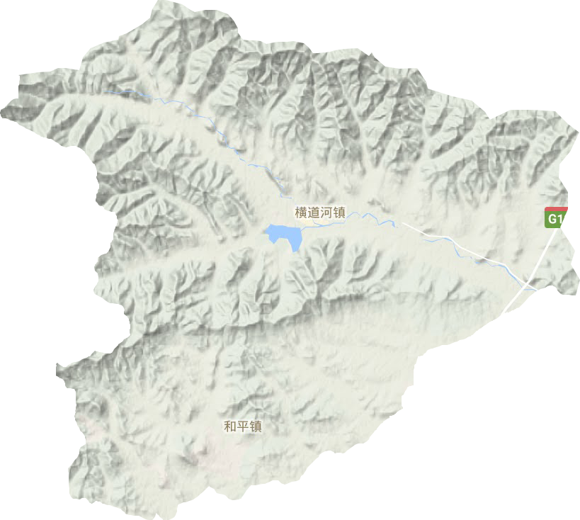 橫道河鎮地形圖