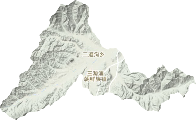 三源浦朝鮮族鎮(zhèn)地形圖