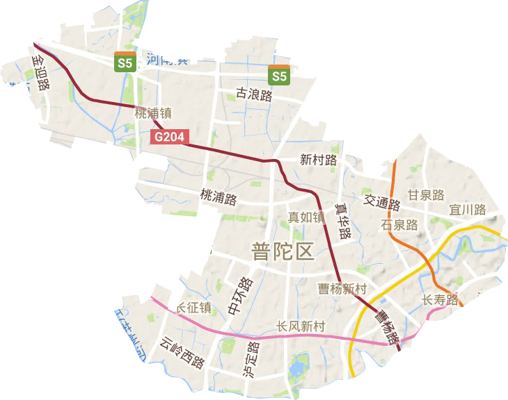 普陀區地形圖