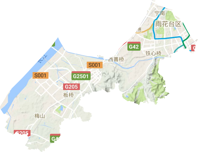 雨花臺(tái)區(qū)地形圖