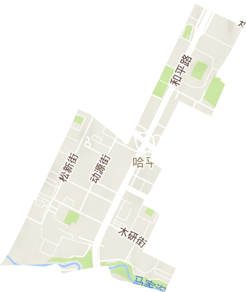 哈平路街道地形圖