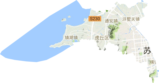 虎丘區(qū)地形圖