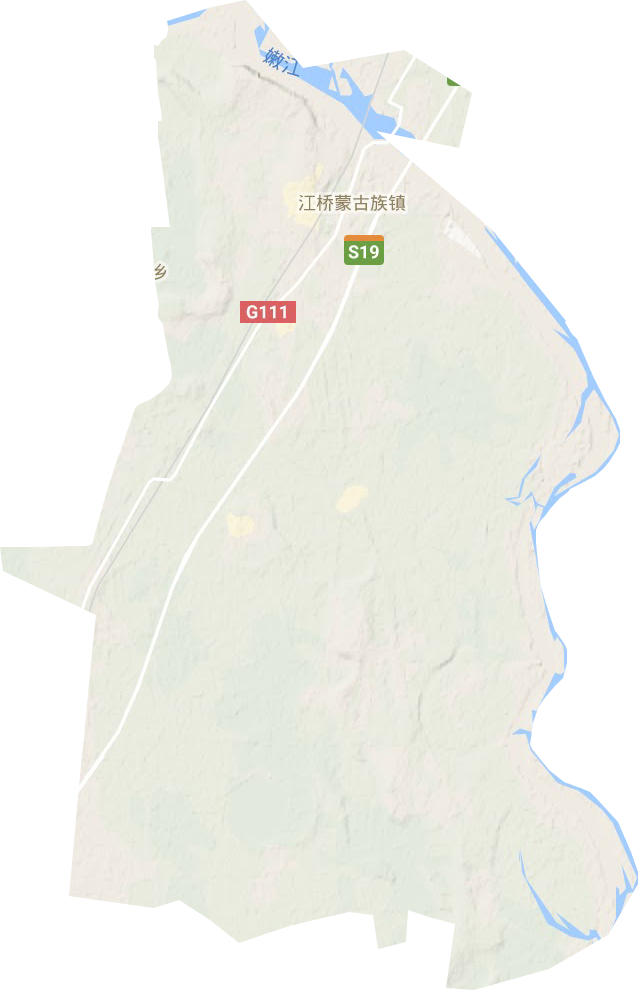 江橋蒙古族鎮(zhèn)地形圖