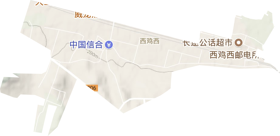 西雞西街道地形圖