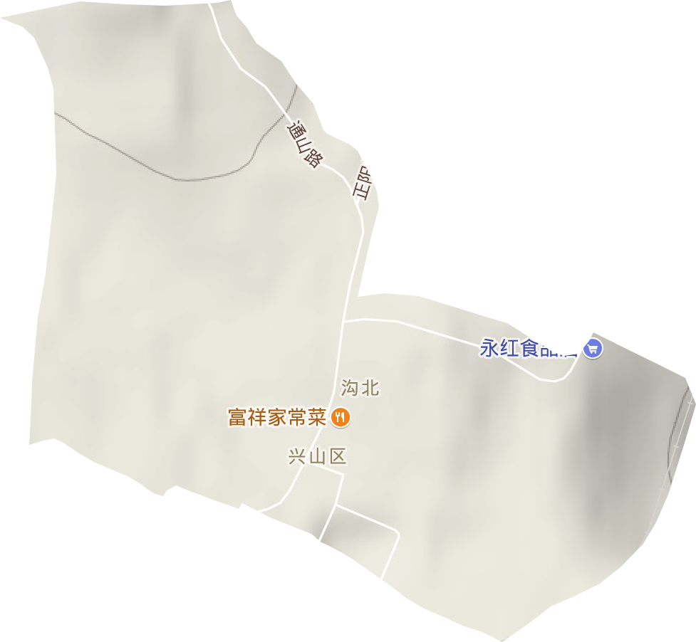 溝北街道地形圖