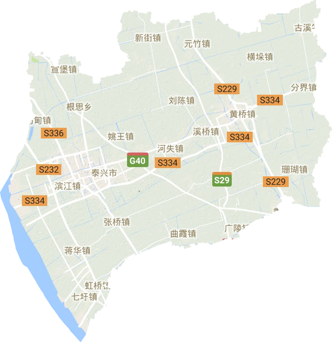 泰興市地形圖