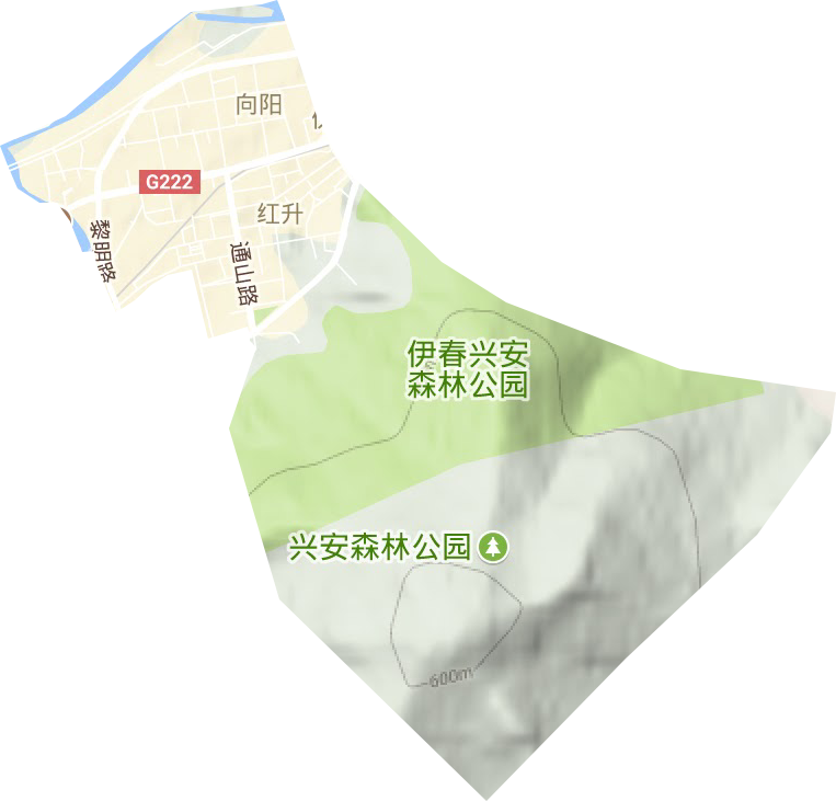 紅升街道地形圖