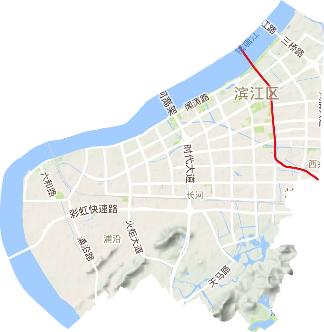 濱江區地形圖