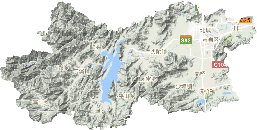 黃巖區地形圖