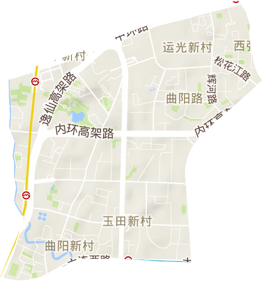 曲陽路街道地形圖