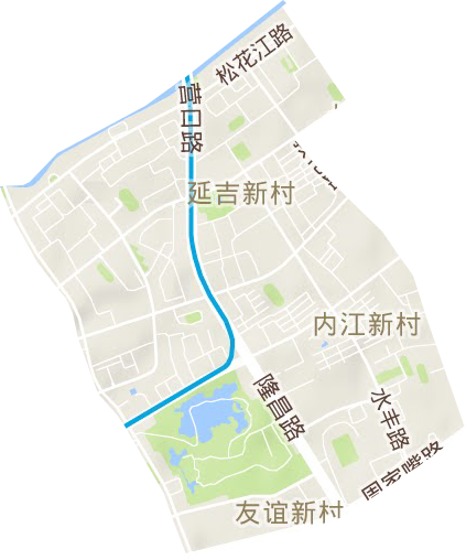 延吉新村街道地形圖