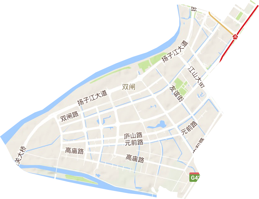 雙閘街道地形圖
