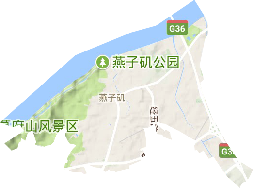 燕子磯街道地形圖